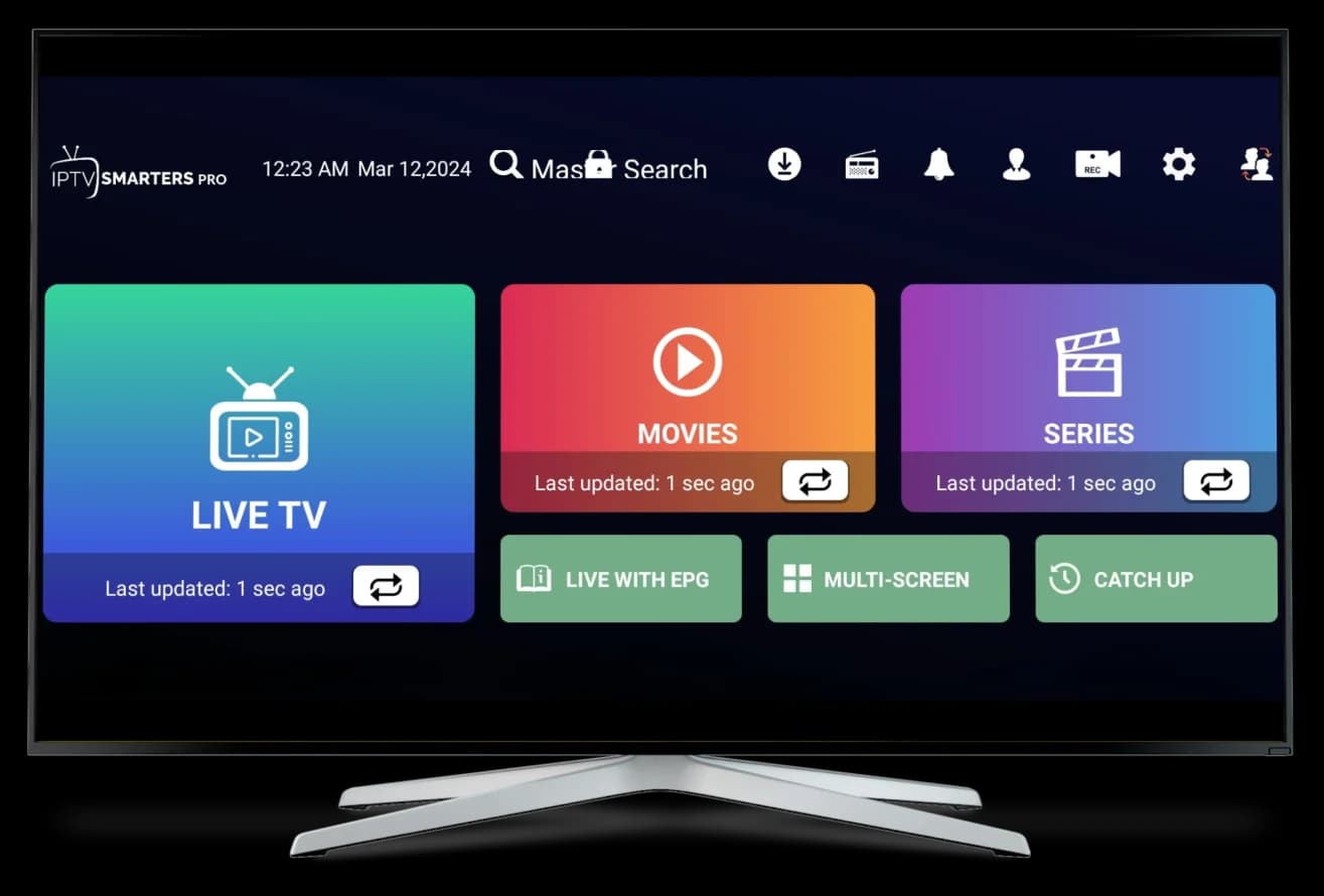 TV streaming interface in living room